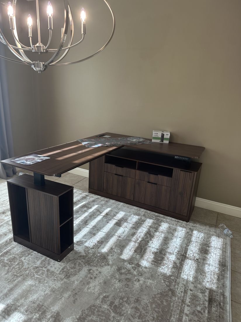 Assembled L-shaped office desk