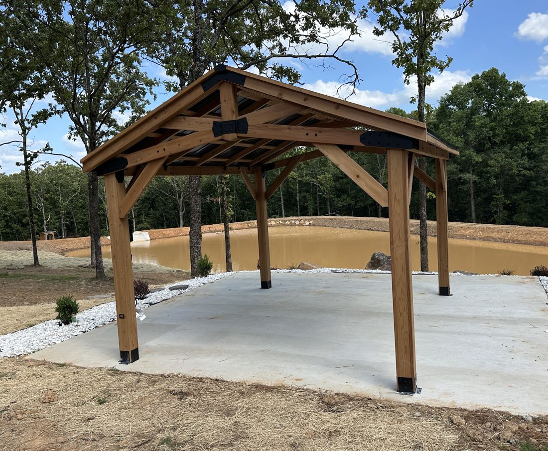 Wooden outdoor pavilion